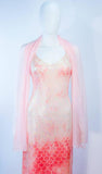 HALSTON 1970s Sequin Peach Patterned Gown Wrap Size 2