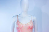 HALSTON 1970s Sequin Peach Patterned Gown Wrap Size 2
