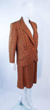 HERMES 2 pc Brown Plaid Wool Skirt Suit Size 46