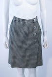 YVES SAINT LAURENT Black and White Houndstooth Skirt Suit Size 8