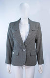 YVES SAINT LAURENT Black and White Houndstooth Skirt Suit Size 8