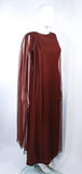 JAMES GALANOS 1970s Brown Silk Chiffon Draped Gown Size 4-6