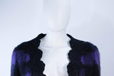 MR. BEENE Purple Plaid Mohair Jacket w/ Lace Accents Size 6-8