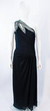 TRAVILLA 1970s Black Draped Jersey Gown Size 8-10