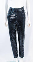 SUITE 101 Vintage Black Stretch High Waist Sequin Pants Size 8-10
