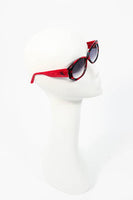 KRIZIA Vintage Black and Red Marbled Sunglasses Wide Frame Italy