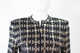 ST. JOHN Black Stretch Knit Jacket w/ Gold Accents Size 4