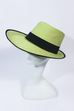 YVES SAINT LAURENT Rive Gauche Runway Abstract Green Top Hat