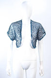 VINTAGE Circa 1930s Blue Sequin and Tulle Bolero Size 2-4