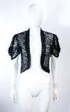 VINTAGE Circa 1930s Black Sequin Mesh Jacket Size 4