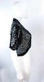 VINTAGE Circa 1930s Black Sequin Mesh Jacket Size 4