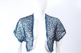 VINTAGE Circa 1930s Blue Sequin and Tulle Bolero Size 2-4