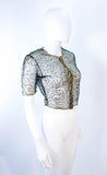 VINTAGE Circa 1930s Black and Gold Mesh Sequin Caplet Size 4-6