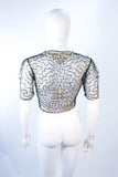 VINTAGE Circa 1930s Black and Gold Mesh Sequin Caplet Size 4-6