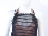 MISSONI Black Metallic Knit Stretch Set with Nude Jersey Dress Size 44