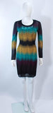 MISSONI Navy and Mustard Zig Zag Knit Dress Size 40