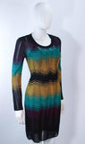MISSONI Navy and Mustard Zig Zag Knit Dress Size 40