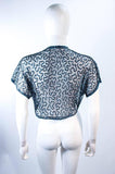 VINTAGE Circa 1930s Blue Sequin and Tulle Bolero Size 2-4
