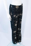 RIFAT OZBEK Ultra Black Pants with Metal Sequin Applique Size 4-6