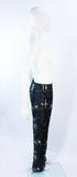 RIFAT OZBEK Ultra Black Pants with Metal Sequin Applique Size 4-6