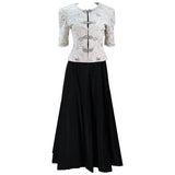 OSCAR DE LA RENTA  Black Satin Gown and Jacket Size 8
