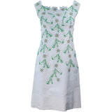 BETTY HIGGINS Cream Floral Pattern Lace Dress Size 4