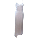 FRED HAYMAN Off White Wool and Silk Top Stitch Gown Size 6-8