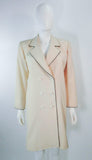 YVES SAINT LAURENT 1980s Ivory Wool Tuxedo Dress Size 38-40
