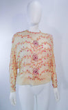 MAGGY REEVES Nude Silk Chiffon 2pc Gown with Beading Size 4