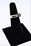 DIAMOND 14 Karat Gold Ring with White and Yellow Round Cut Bezel Size 6 1/2