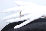 DIAMOND 14 Karat Gold Ring with White and Yellow Round Cut Bezel Size 6 1/2