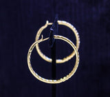DIAMOND Stones with 18 Karat Yellow Gold Hoop Earrings