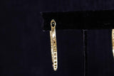 DIAMOND Stones with 18 Karat Yellow Gold Hoop Earrings