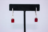RUBY Trillion Diamond 14 Karat White Gold Drop Earrings