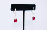 RUBY Trillion Diamond 14 Karat White Gold Drop Earrings