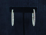 DIAMOND Stones with 18 Karat Yellow Gold Hoop Earrings