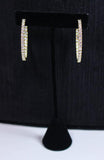 DIAMOND Stones with 18 Karat Yellow Gold Hoop Earrings