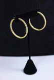 DIAMOND Stones with 18 Karat Yellow Gold Hoop Earrings