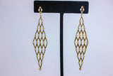 DIAMOND Mesh and 18 Karat Yellow Gold Dangle Earrings