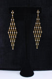 DIAMOND Mesh and 18 Karat Yellow Gold Dangle Earrings