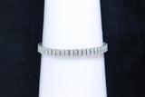 DIAMOND with 14 Karat White Gold Double Layer Round Cut Tennis Bracelet