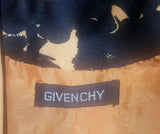 GIVENCHY 1980s Apricot Brown and Black Floral Print Suit Size 6-8