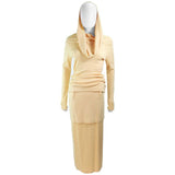 ISSEY MIYAKI Yellow Two Piece Skirt and Sweater Ensemble Size 4-8