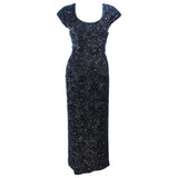 BRUCE ARNOLD 1960s Black Hand-Beaded Gown Size 6