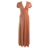 STEPHEN BURROWS 1970s V-neck Empire Waist Jersey Dress