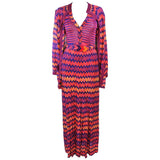 MISSONI Orange Purple Fuchsia Zig Zag Knit 4pc Ensemble Size 6