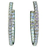 DIAMOND Stones with 18 Karat Yellow Gold Hoop Earrings