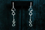 DIAMOND Round Cut Dangle Earrings 14 Karat White Gold