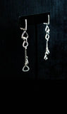DIAMOND Round Cut Dangle Earrings 14 Karat White Gold