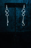 DIAMOND Round Cut Dangle Earrings 14 Karat White Gold
